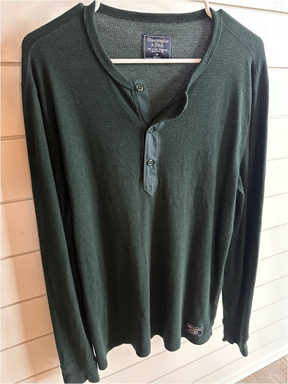 Abercrombie & Fitch Forest Green Long-Sleeve Henley